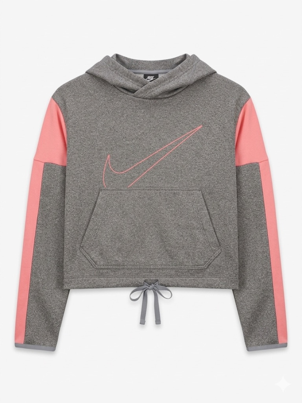 Nike Gray and Pink Colorblock Girls' Hoodie - Picture 2 of 5